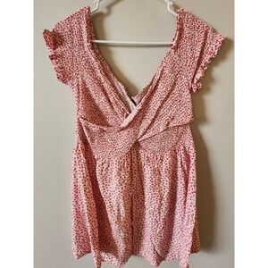 Lulus Smocked‎ Criss Cross Front Dress Women's Size XL Floral
